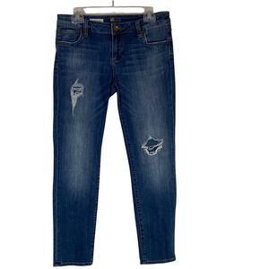 Kut From The Kloth Womens Catherine Boyfriend Medium Wash Jeans Size 6 Distress‎
